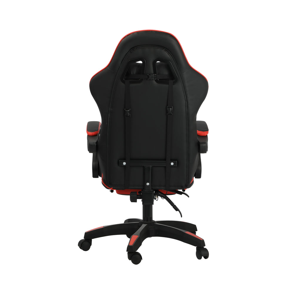 NNEED Gaming Chair with Footrest and Massage Pillow Black&Red-3